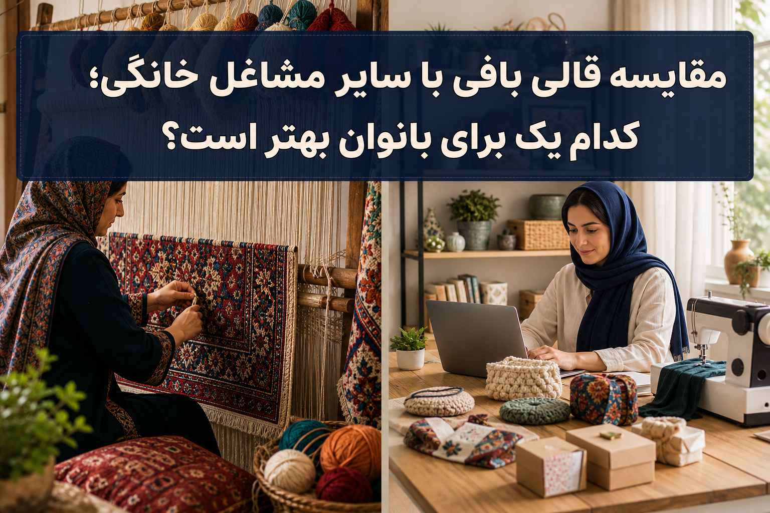 مقایسه قالی بافی با سایر مشاغل خانگی